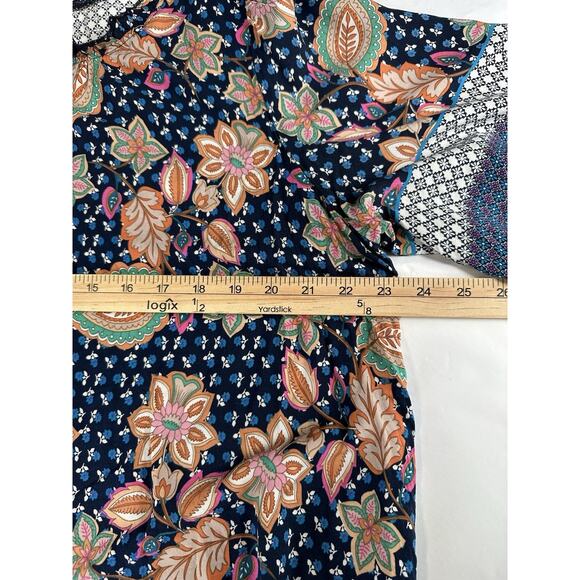 Weekend Suzanne Betro Blue Floral Peasant Boho Top Size 2X Boho Hippie - Picture 12 of 13